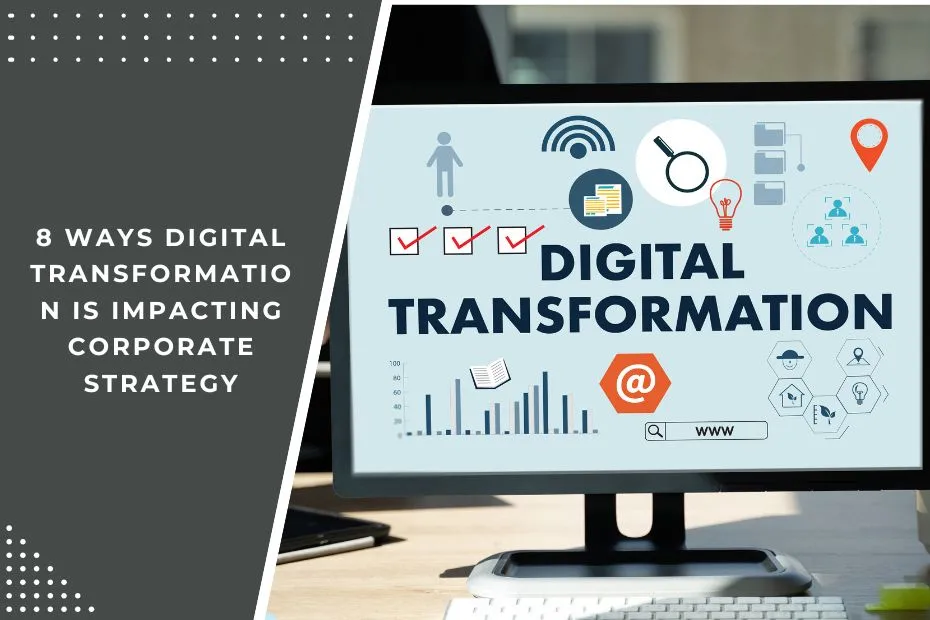 A business professional analyzing digital transformation strategies on a tablet with futuristic graphics in the background.