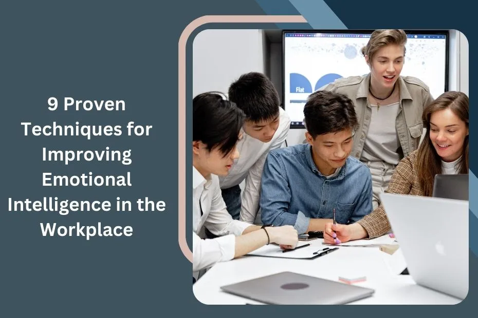 Colleagues collaborating in a workplace to improve emotional intelligence